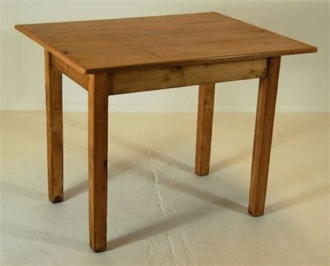 Reclaimed vintage kitchen tables made from pine with plank tops, a single bead around the bottom of the apron / sides of the table and slightly tapered legs. Kitchen Dining Farmhouse Table Small Antique Pine Waxed ...