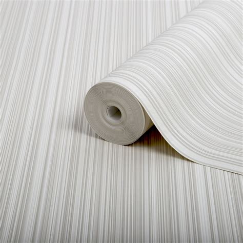 Boutique Palma Ivory Striped Metallic Wallpaper Departments Diy At Bandq