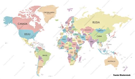 Mapamundi político con nombres Mapa del mundo político con nombres de países y capitales