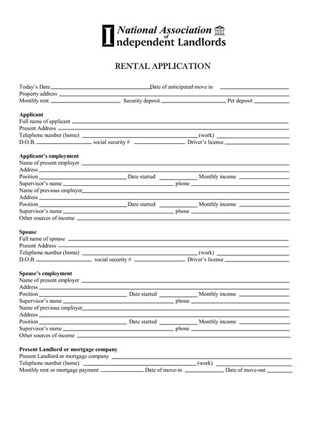Professional Rental Application Forms 2022