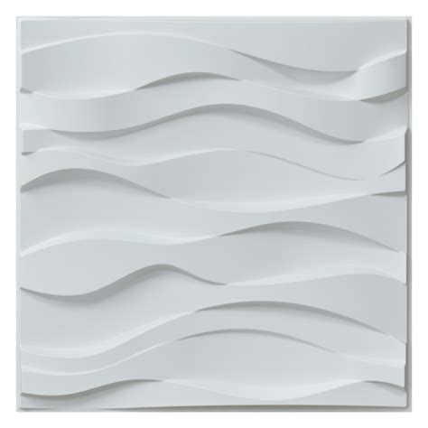 Art3d Pvc Wall Panel Matt White Wavy Designpack Of 12 Tiles Cover 32 Sqft