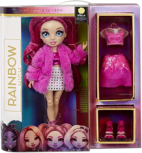 Rainbow High Fashion Doll Stella Monroe Pink Themed Doll With Luxury Outfits Accessories