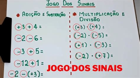 Jogos De Sinais Na MatemÁtica Aprenda A Regra De Jogos De Sinais