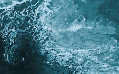 Download Wallpaper 1440x900 Paint Fluid Art Stains Blue Distortion