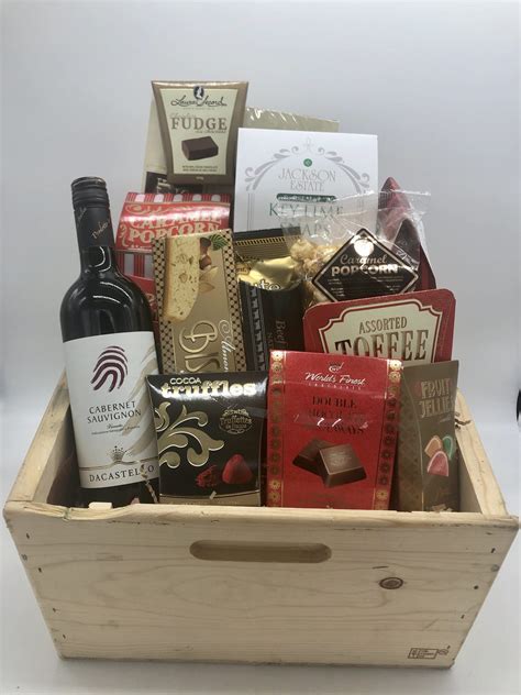 Wine And Chocolate T Basket Naples Floral Design
