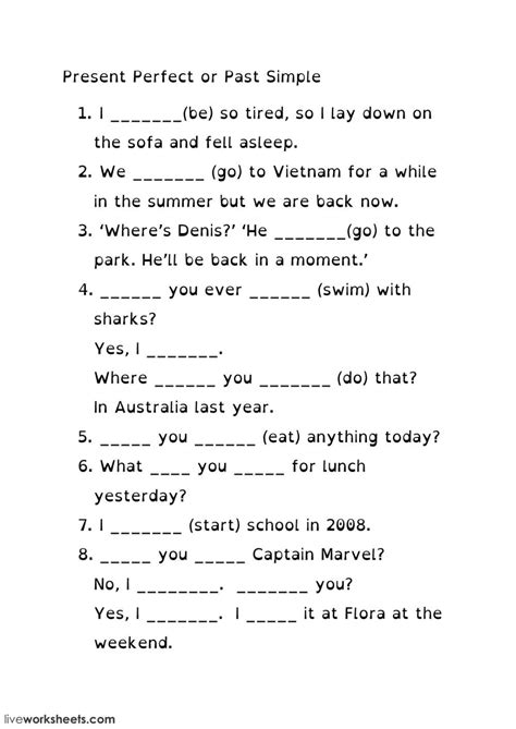 Past Tenses Interactive And Downloadable Worksheet You Can Do The