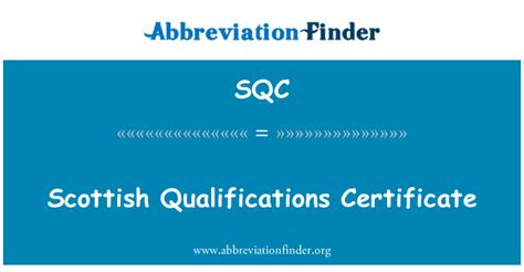 Sqc Definition Scottish Qualifications Certificate Abbreviation Finder