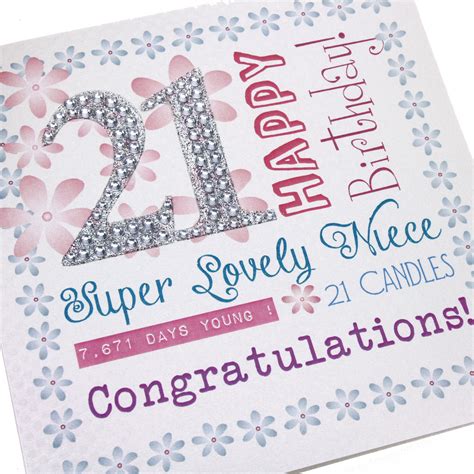 handmade 21st birthday card sparkling glitter diamanté numbers happy birthday super lovely