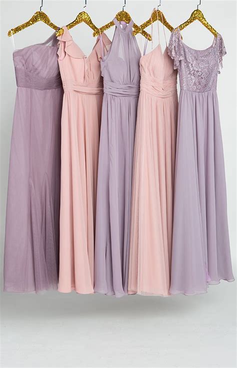 Dusty Rose And Mauve Lavender Mix And Match Bridesmaid Dresses