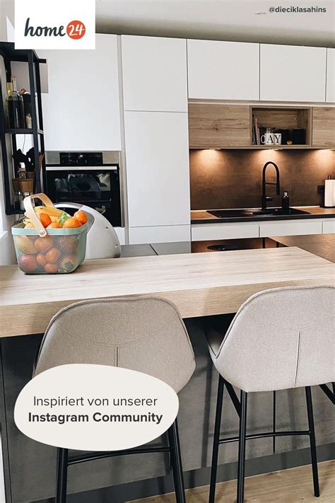 Modernes Küchendesign Mit Küchentresen In 2021 Barhocker Mit Lehne