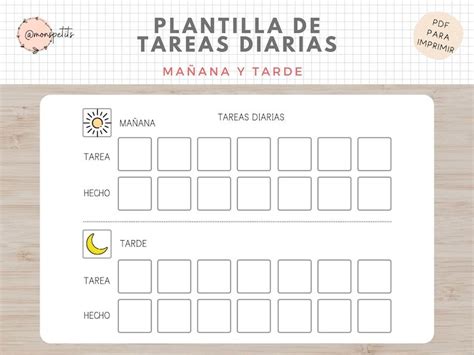 Plantilla De Tareas Diarias Español Hábitos Y Rutinas Para Etsy