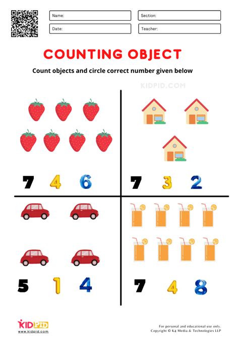 Counting Objects Free Printable Worksheets For Kindergarten Kidpid