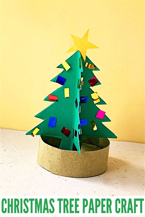 3D Christmas Tree Paper Craft for School Age Kids