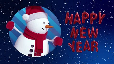 Snowman Waving Hand Animated Greeting Card Winter