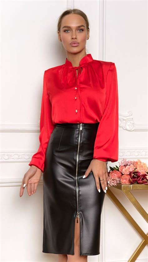 red fashion fashion beauty womens fashion leather dresses leather skirt modern pinup