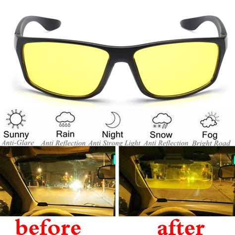 buy yellow night vision driver goggles unisex vision sun glasses car driving glasses uv