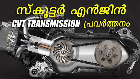 Scooter Engine Cvt Transmission Explained In Detail Malayalam Youtube