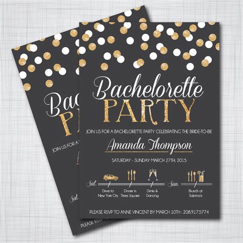 Bachelorette Party Invitation Customizable Diy Printable Etsy