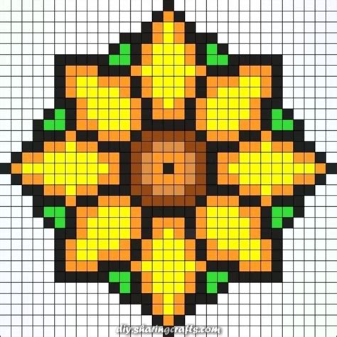 Unique And Creative Sunflower Pixel Flower Perler Flower Perler Bead