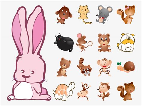 Cute Animals Vector Collection Vector Art And Graphics