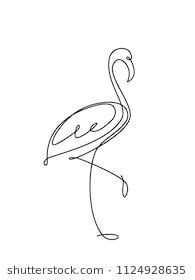 Drawing line flamingo vectors (580). Flamingo line art logo icona etichetta. Elemento ...