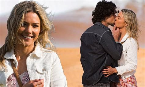 Sam Frost Shares A Steamy Kiss With Co Star Luke Arnold As They Film