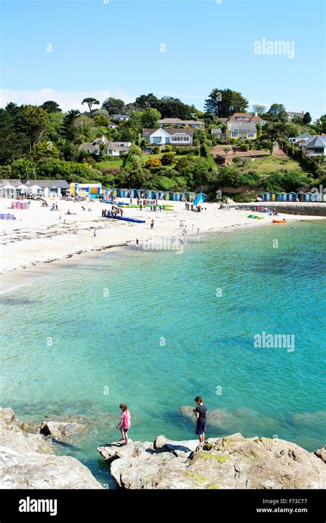 Early Summer At Swanpool Beach In Falmouth Cornwall England Uk Stock