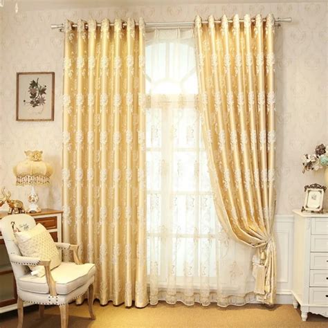 Luxury Gold Curtains Jacquard Tulle For Living Room Cloth Fabric
