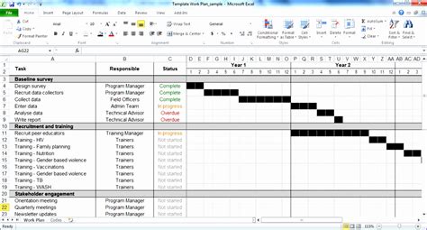 Excel Project Planning Template Riset