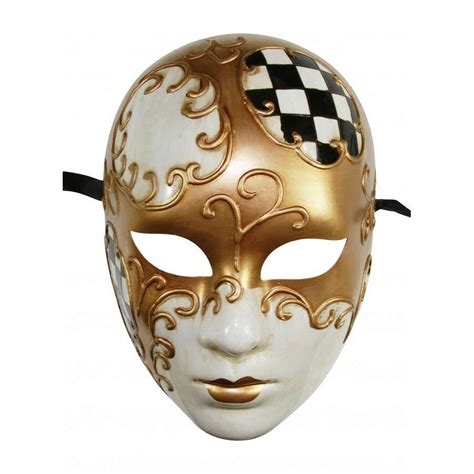 Kayso Pm030bk Black And Gold Full Face Plastic Venetian Mask 812522032410