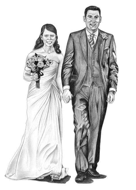 Pencil Drawing Of Wedding Couple Pencil Sketch Portraits