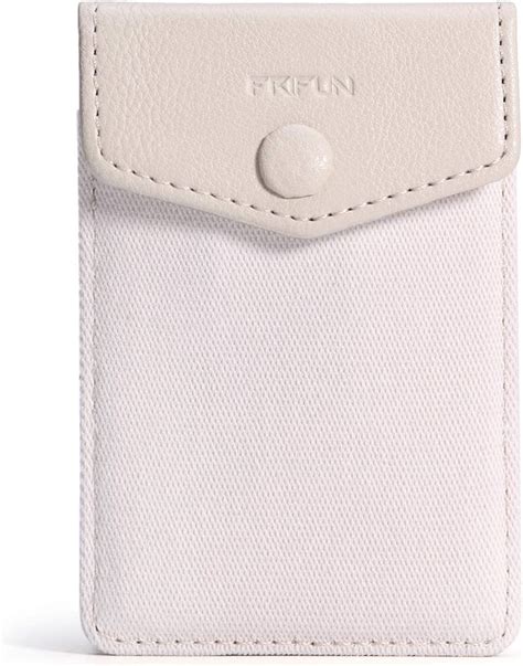 Frifun Card Holder For Back Of Phone With Snap Ultra Slim