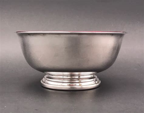 Vintage Gorham Ep Silver Bowl With Ruby Glass Insert Paul Revere