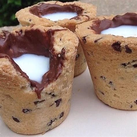 Milk And Cookie Cups Food Cookie Cups Chocolate Chip Cookie Cups