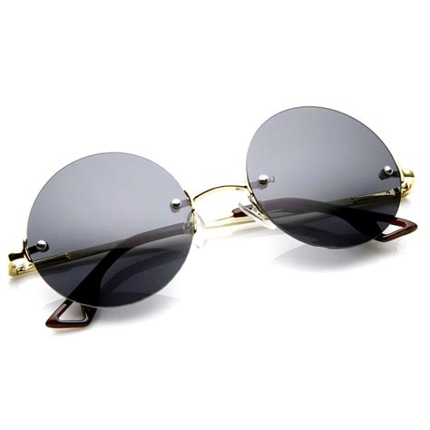European Retro Frameless Round Fashion Sunglasses Zerouv
