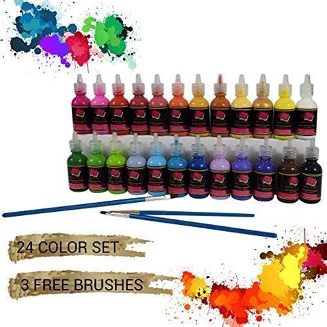Fabric Paint 3d Permanent 24 Colors Set Premium Quality Vibrant Color Textile Paints Dye For