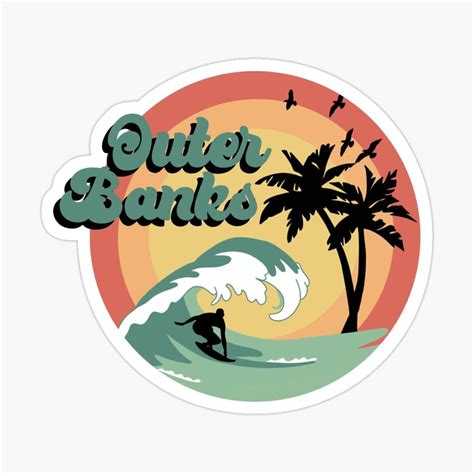 Retro Outer Banks Sticker By Bronte Taylor Surf Stickers Aesthetic