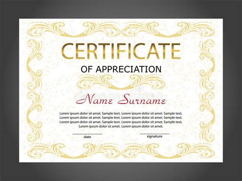 Certificate Of Appreciation Diploma Template Reward Award Winner