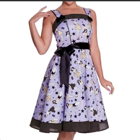 hell bunny dresses hell bunny dixie rockabilly pin up dress size l lavender purple pinup