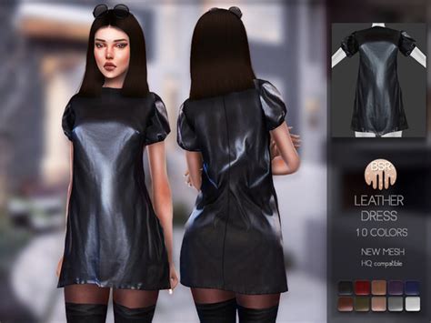 Leather Dress Bd145 By Busra Tr At Tsr Sims 4 Updates