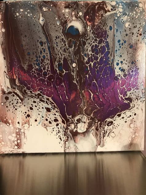Abstract Art Fluid Acrylic Painting Pour Swipe Peacock By