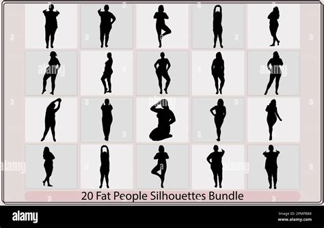 Fat Woman Fat Man Silhouettesblack And White Silhouette Of A Man With