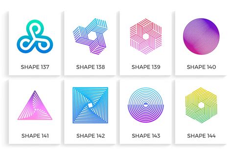 150 Unique Geometric Shapes Custom Designed Graphic Objects