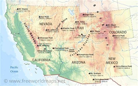 Map Of Us Southwest