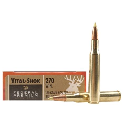 Federal Premium Vital Shok Ammunition 270 Winchester 130 Grain Nosler
