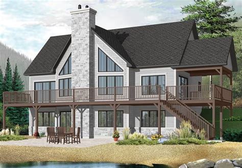 Inexpensive house plans don't have to lack in size or features. Reverse Living Lake Style House Plan 7544: The Lakeshore ...