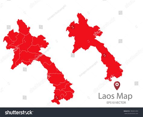 Couple Set Mapred Map Laosvector Eps10 Stock Vector Royalty Free