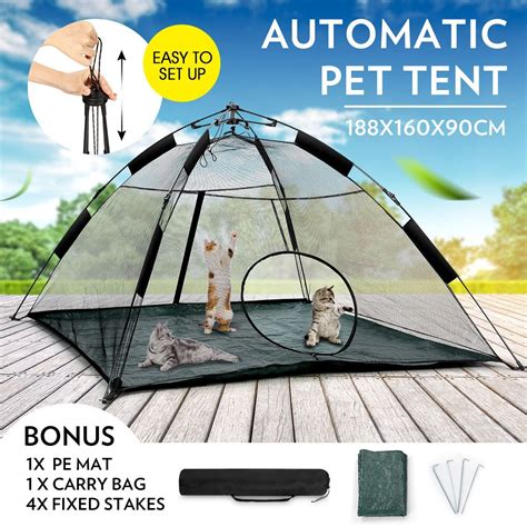 Outdoor Pop Up Pup Tent Portable For Pets Dogs Cats With Bonus Pe Mat