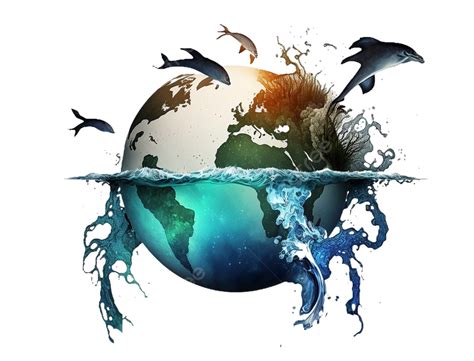 海洋日保護水資源 藍海 地球 跳躍png去背圖片素材免費下載，免摳圖設計圖案下載 Pngtree