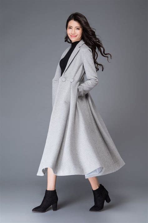 Long Wool Princess Coat Swing Wool Coat Fit Andflare Coat Womens